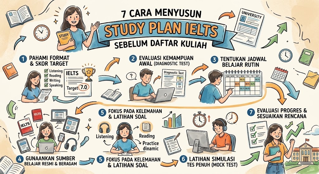7 Cara Menyusun Study Plan IELTS Sebelum Daftar Kuliah